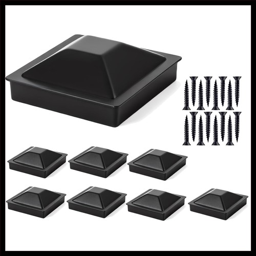 Black aluminum fence - fence, post