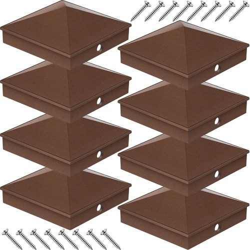 4x4 post caps brown actual - post,