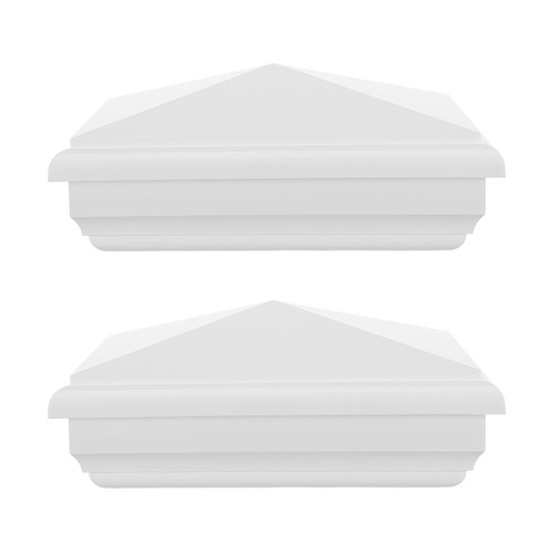 White plastic fence - plastic, caps